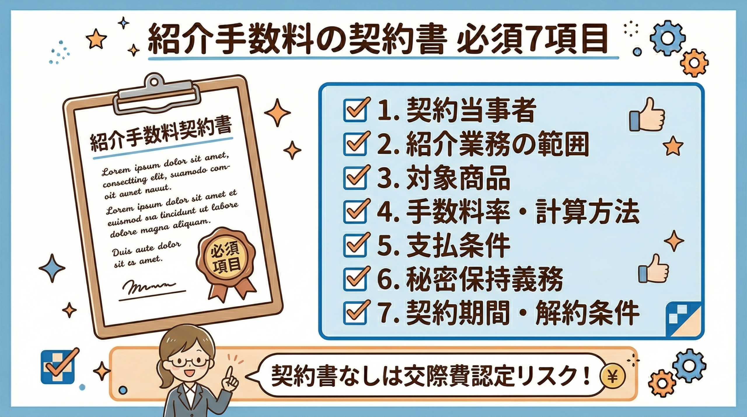 紹介手数料の契約書テンプレート必須項目