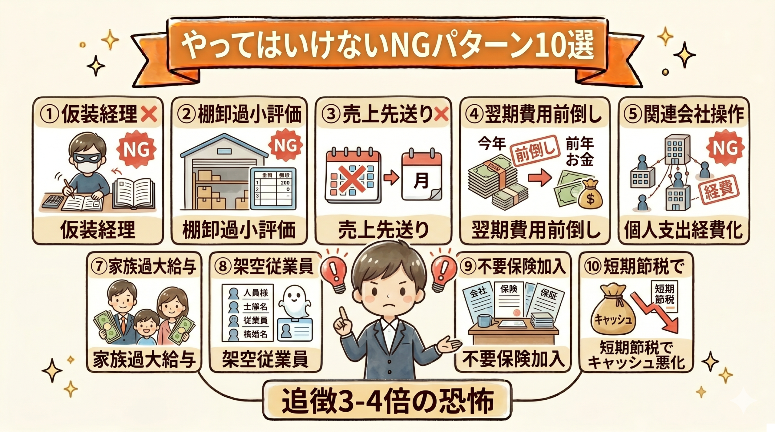 よくある失敗・NGパターン10選の要点を整理した図