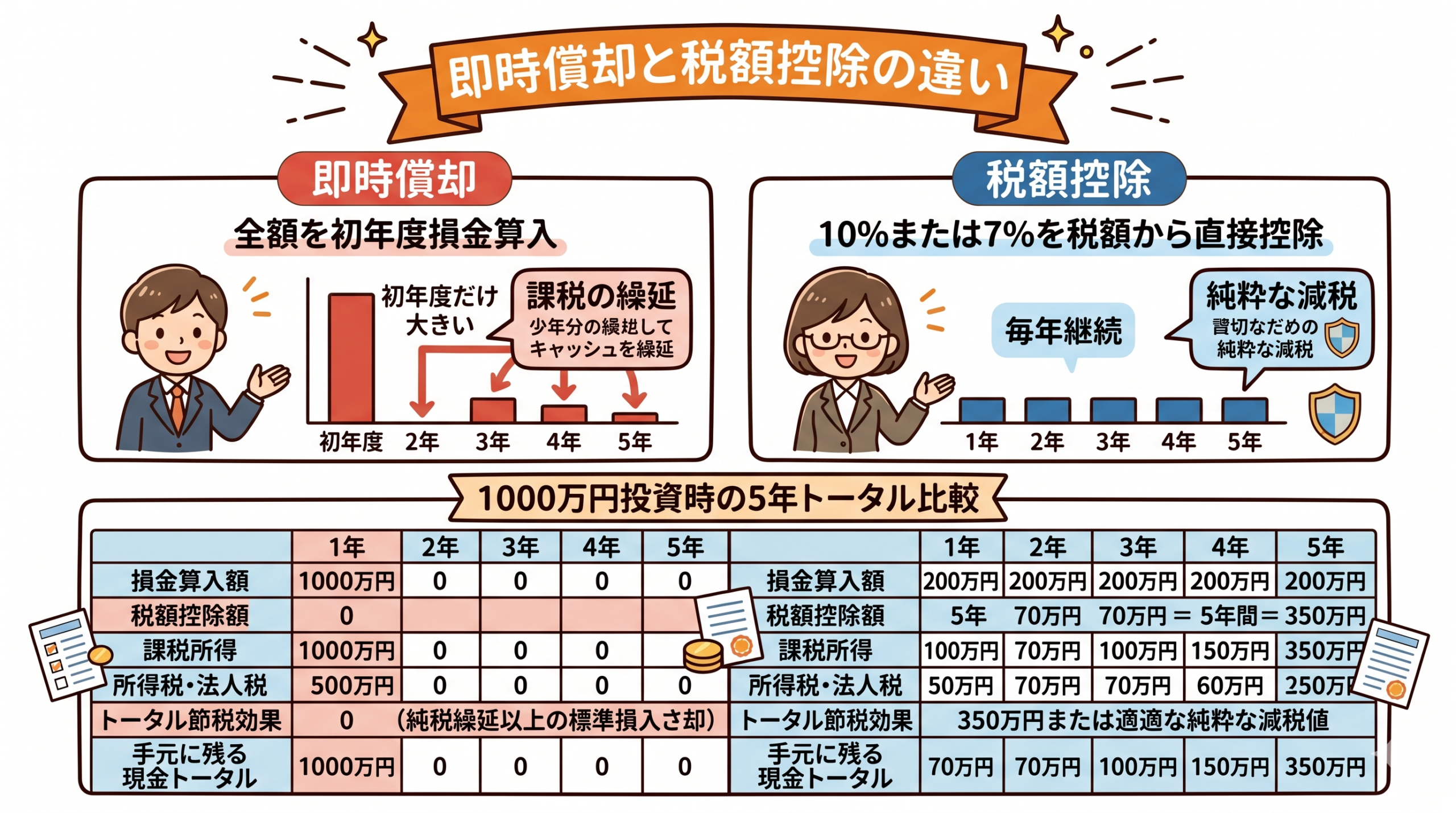 即時償却と税額控除の違い