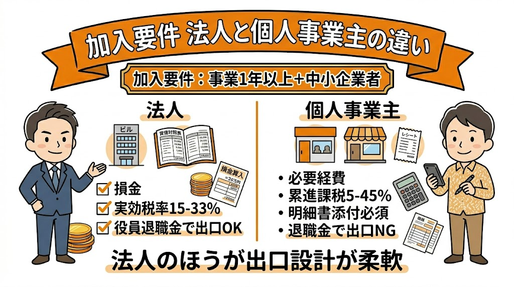 経営セーフティ共済の加入要件｜法人・個人事業主の違いと節税効果の比較