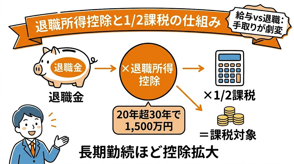 退職所得控除と1/2課税の仕組み