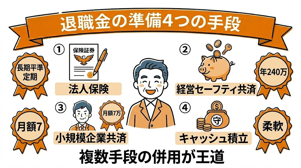 退職金の準備4つの手段