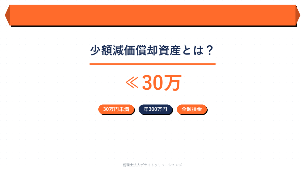少額減価償却資産とは？30万円未満の資産を損金算入する基本ルール