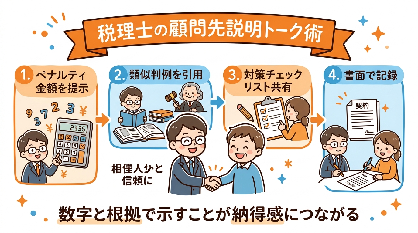 否認リスクを回避するための実務フローの要点を整理した図