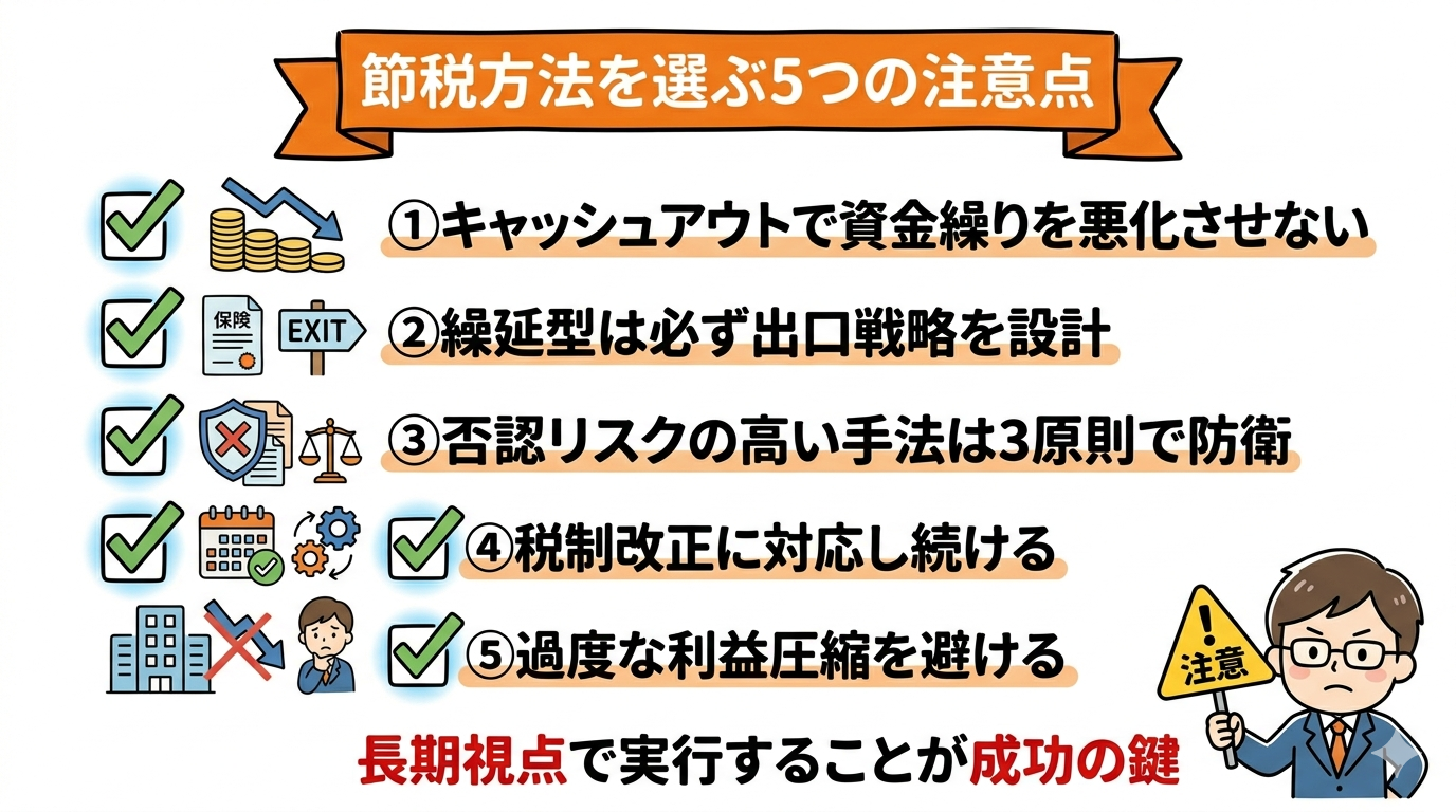 節税方法を選ぶ際の5つの注意点チェックリスト