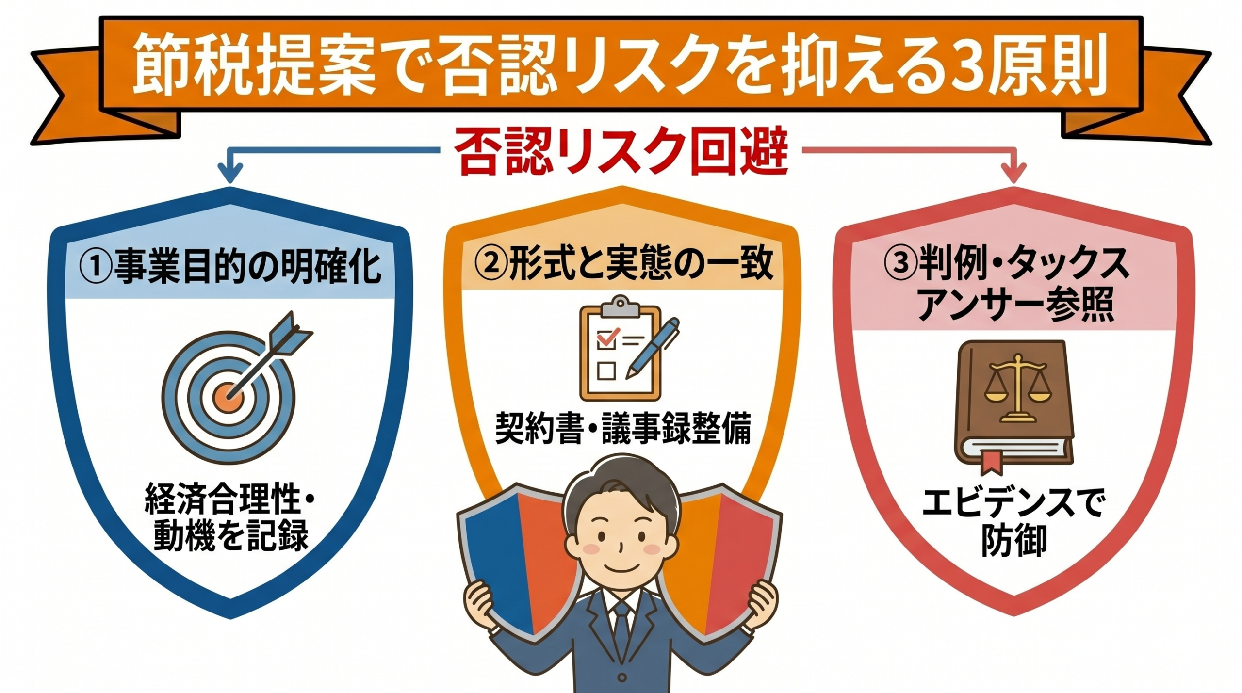 節税提案で否認リスクを抑える3原則