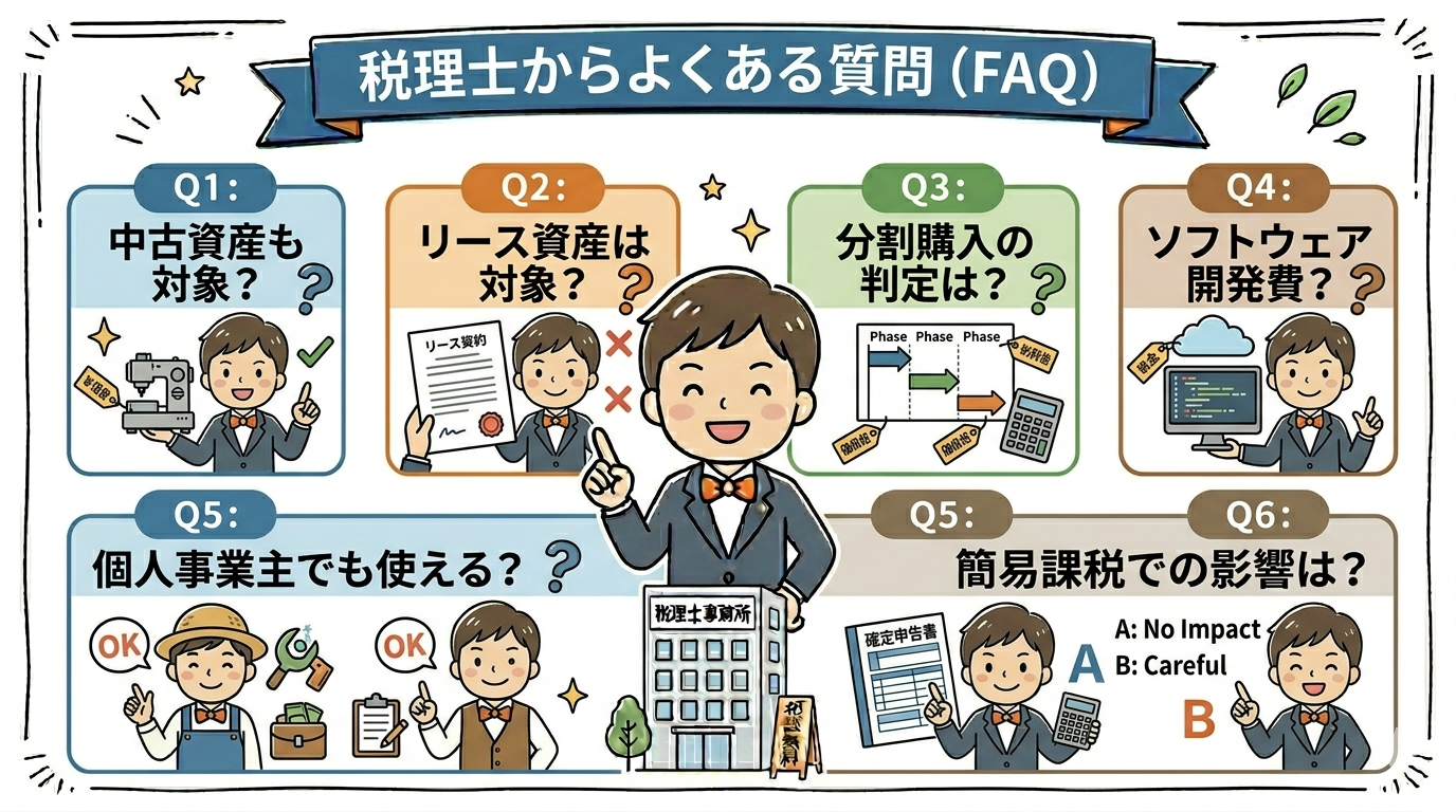 よくある質問（FAQ）の要点を整理した図