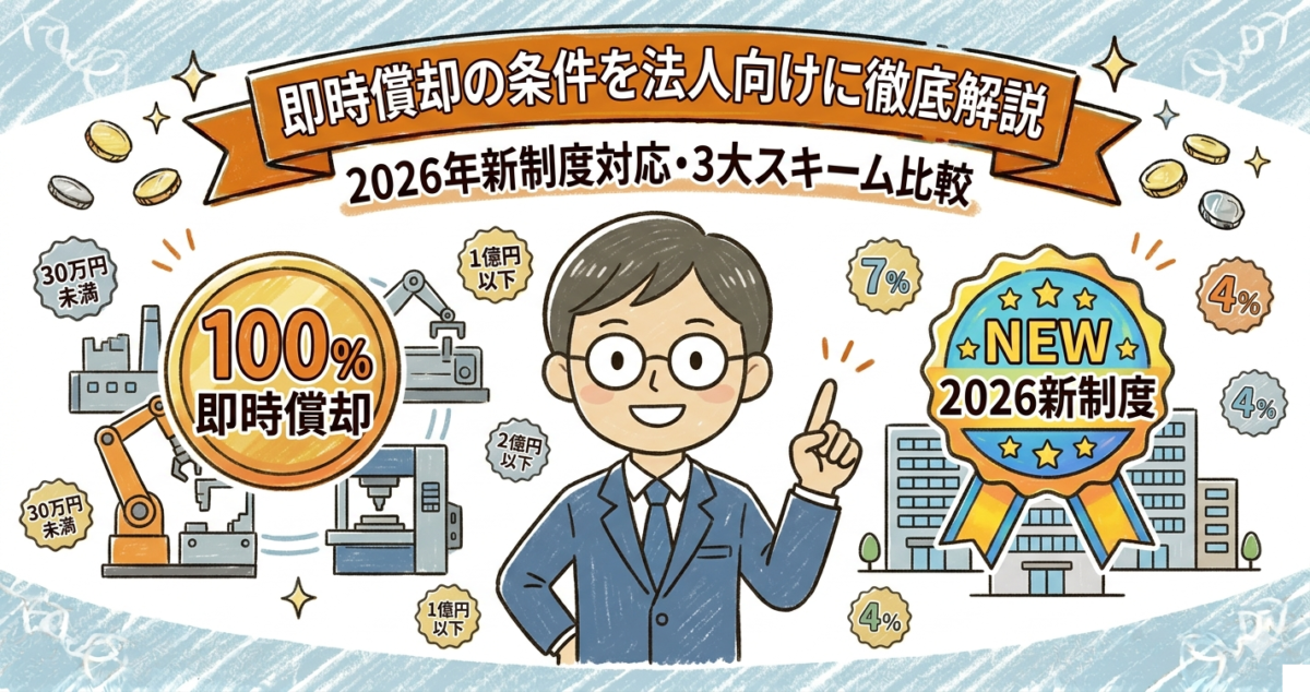 即時償却の条件を法人向けに徹底解説 アイキャッチ