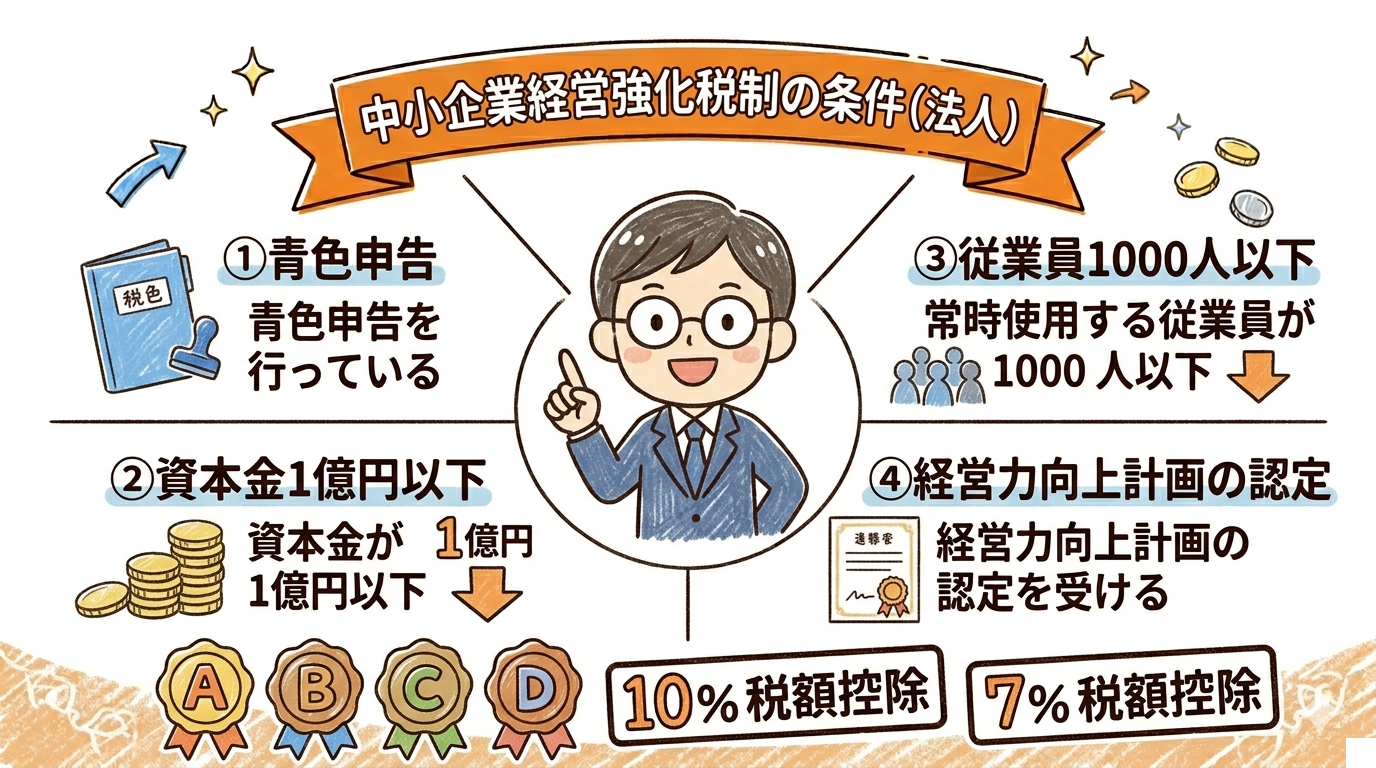 中小企業経営強化税制の条件 法人