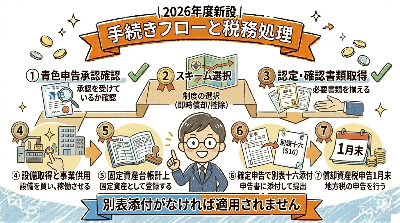 手続きフローと税務処理