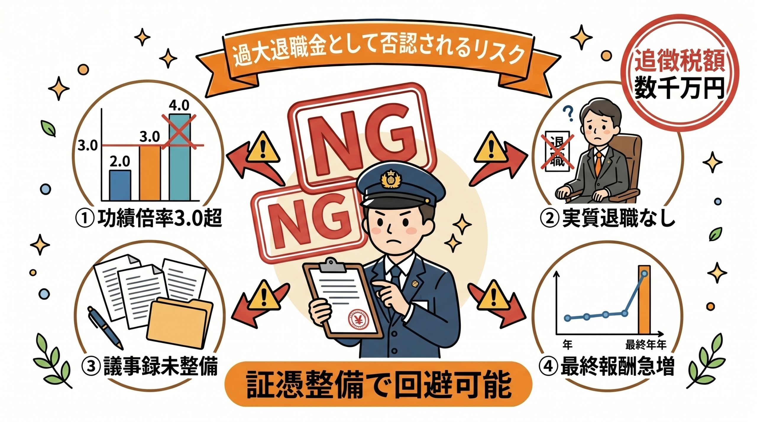 過大退職金として否認されるリスク