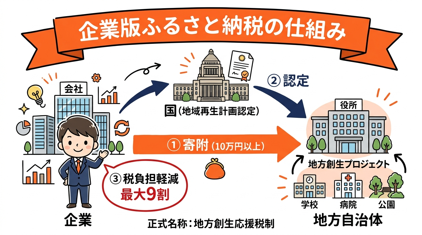 企業版ふるさと納税とは｜地方創生応援税制の概要と最新動向の要点を整理した図