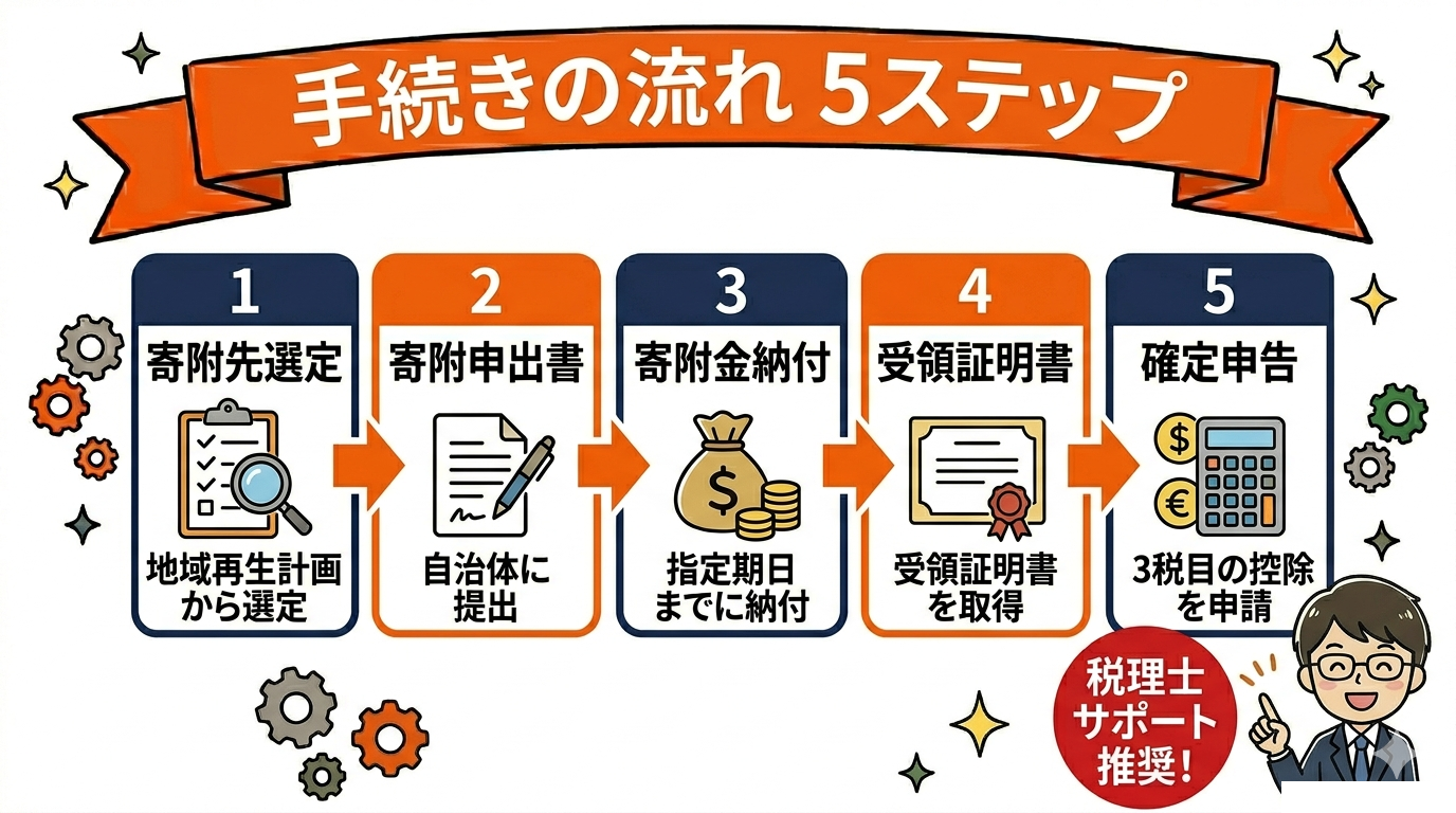 収益化を始めるための5ステップの要点を整理した図