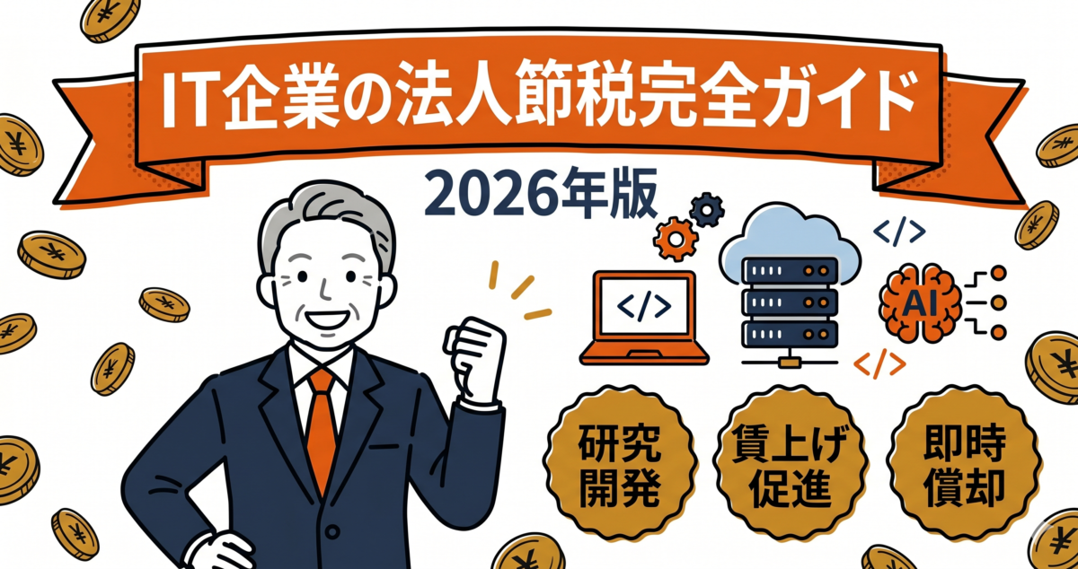 IT企業の法人向け節税完全ガイド｜2026年最新版・研究開発税制・賃上げ促進税制・即時償却