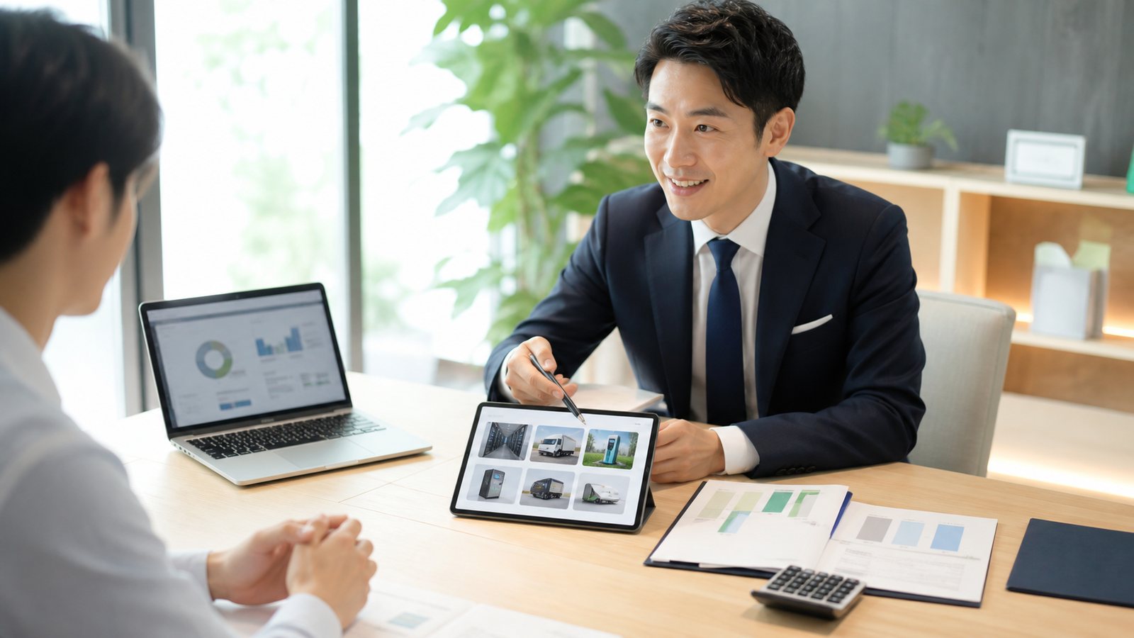 顧問税理士に確認する論点を整理する相談風景