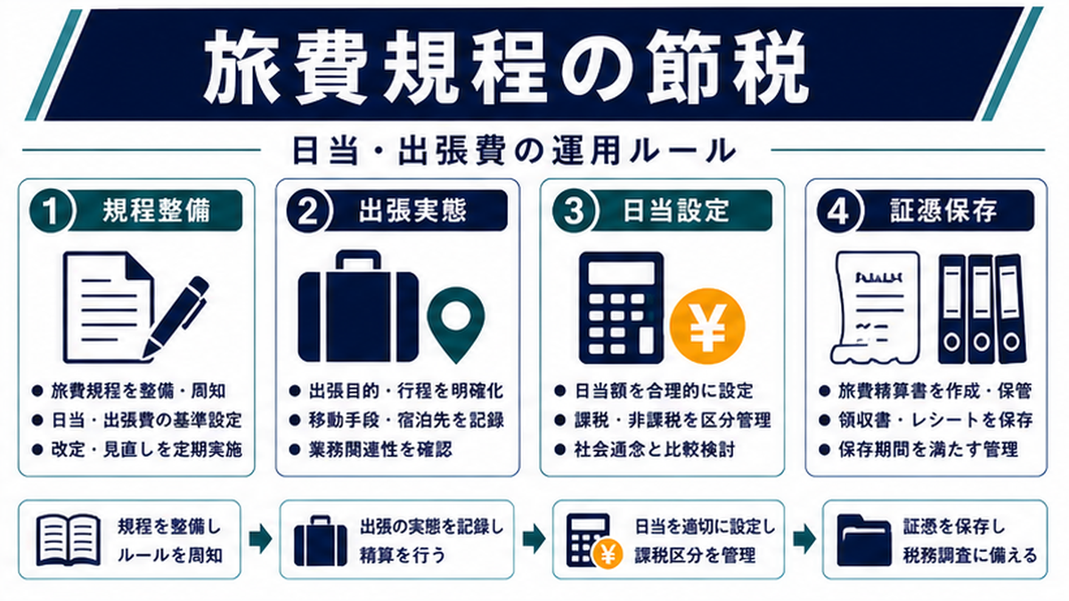 旅費規程とは？基本の仕組みと節税メカニズムの内容を整理したImage 2.0図解