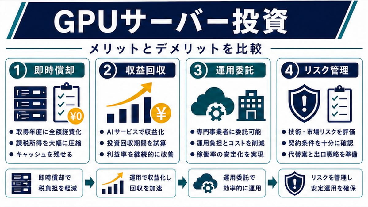 GPUサーバー投資とは？基本の仕組みを理解するの内容を整理したImage 2.0図解