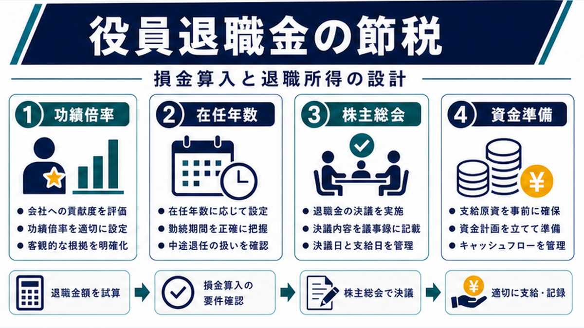 役員退職金とは｜会社と役員の双方が節税できる強力ツールの内容を整理したImage 2.0図解