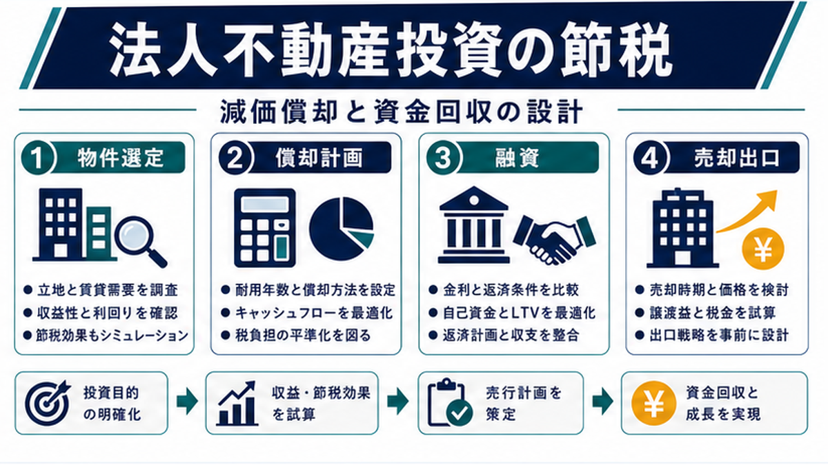 法人不動産投資の節税メリット｜法人と個人の比較の内容を整理したImage 2.0図解