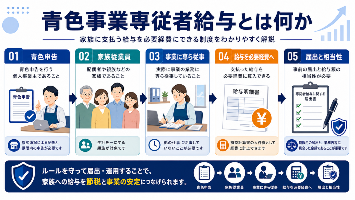 青色事業専従者給与の「青色事業専従者給与とは何か」を整理した図解