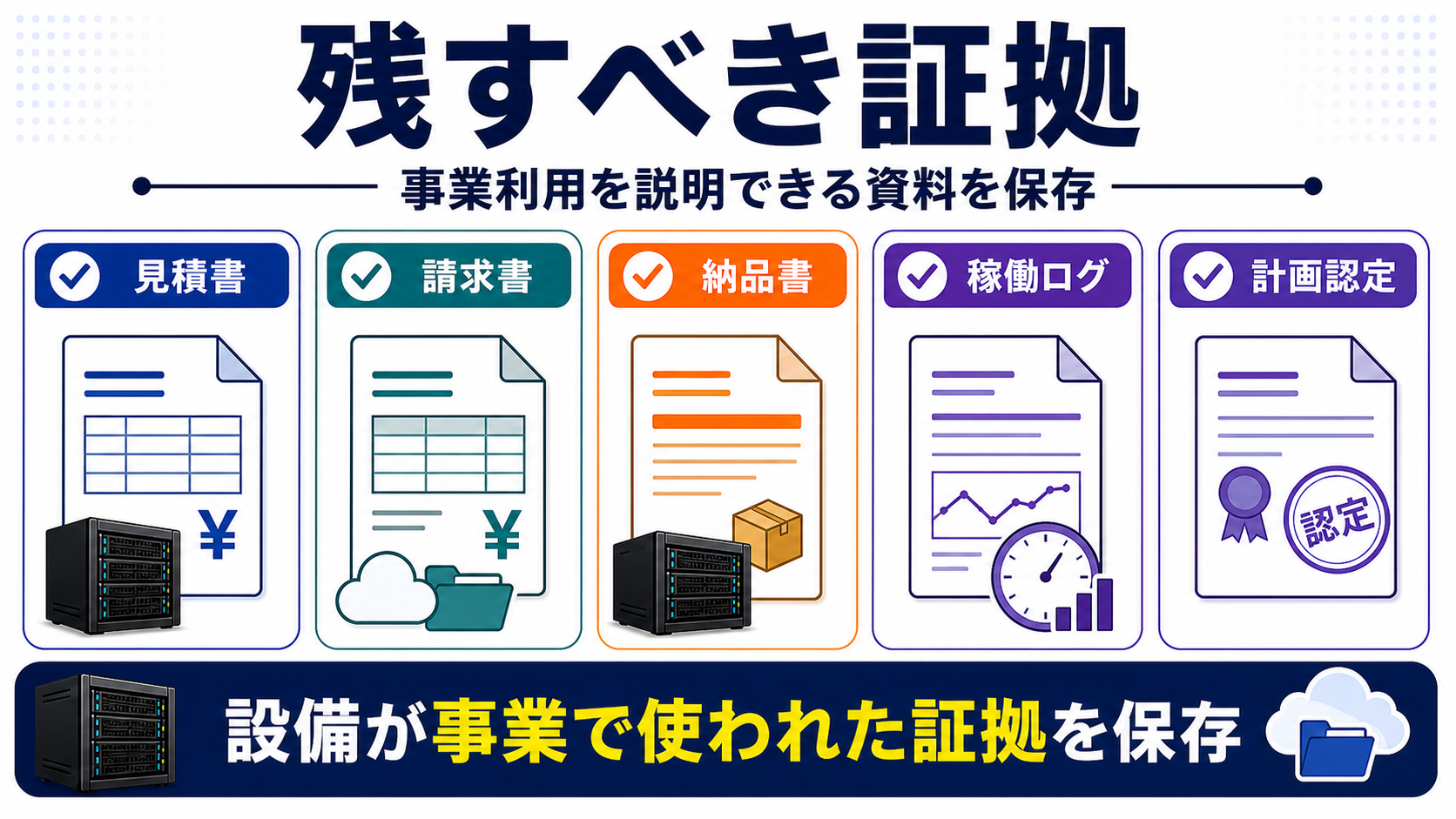 税務調査に備えて残すべき証拠の要点を整理した図