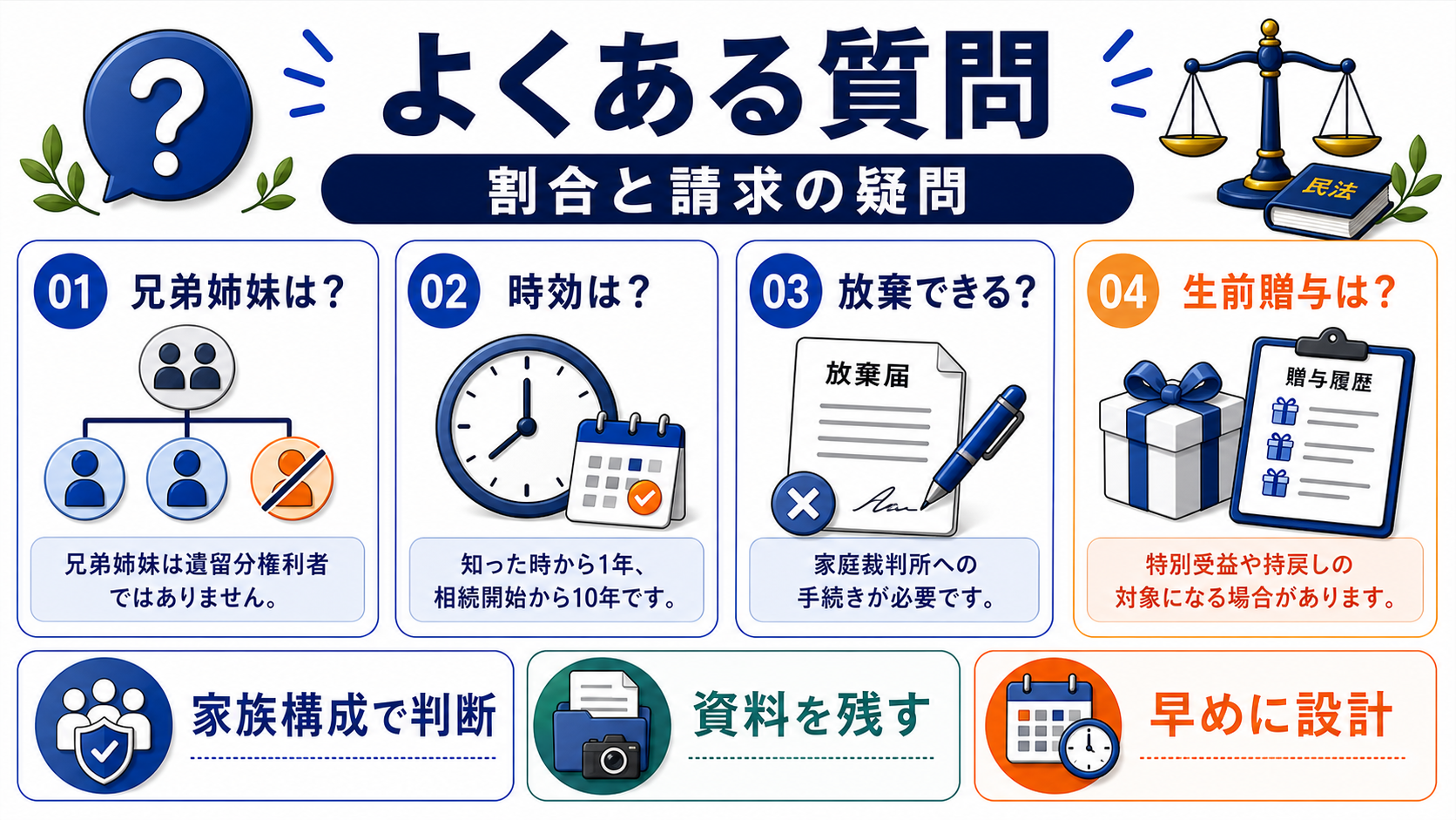 遺留分でよくある質問の要点を整理した図