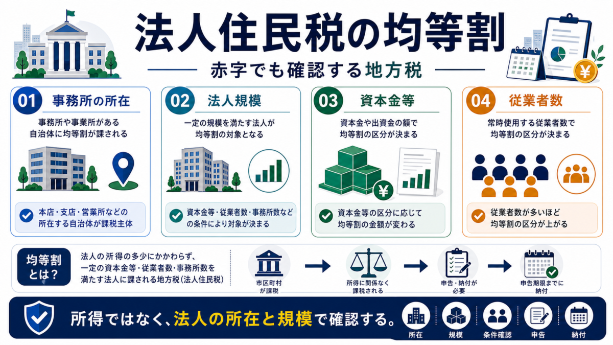 法人住民税 均等割の「法人住民税の均等割とは何か」を整理した図解