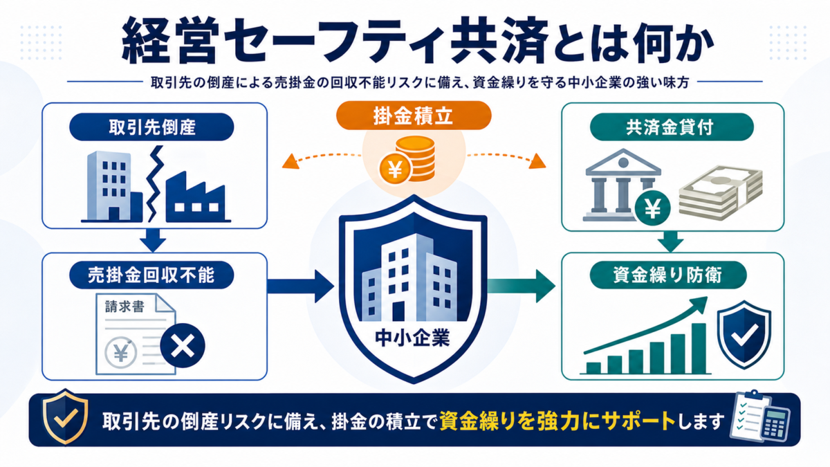 経営セーフティ共済の「経営セーフティ共済とは何か」を整理した図解