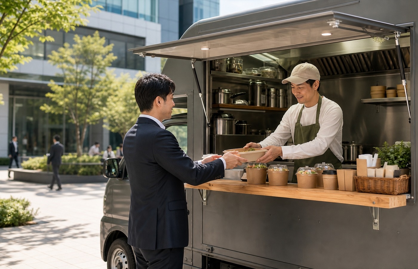 ランチイベントで営業するキッチンカー