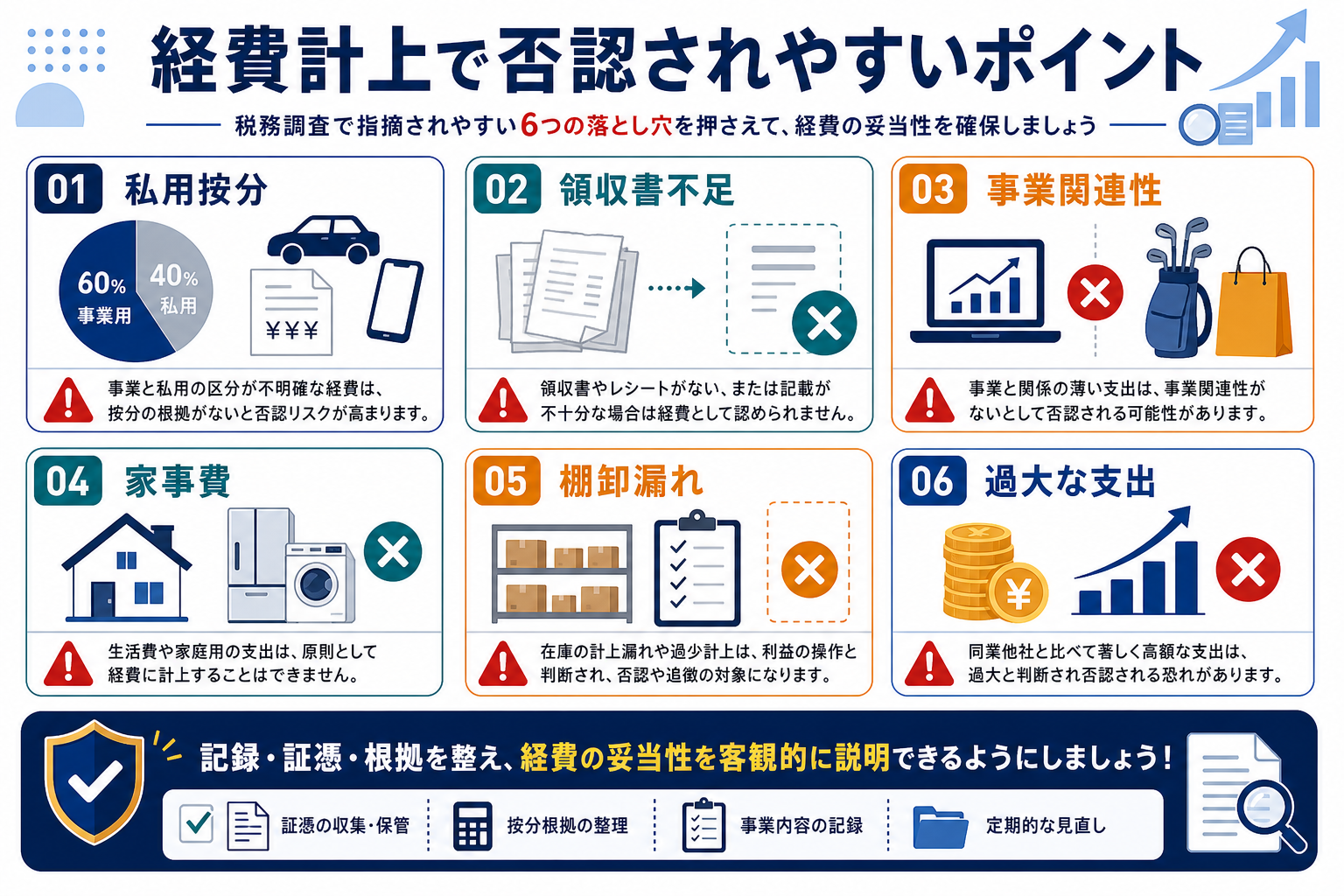 業種別に注意したいポイントの要点を整理した図