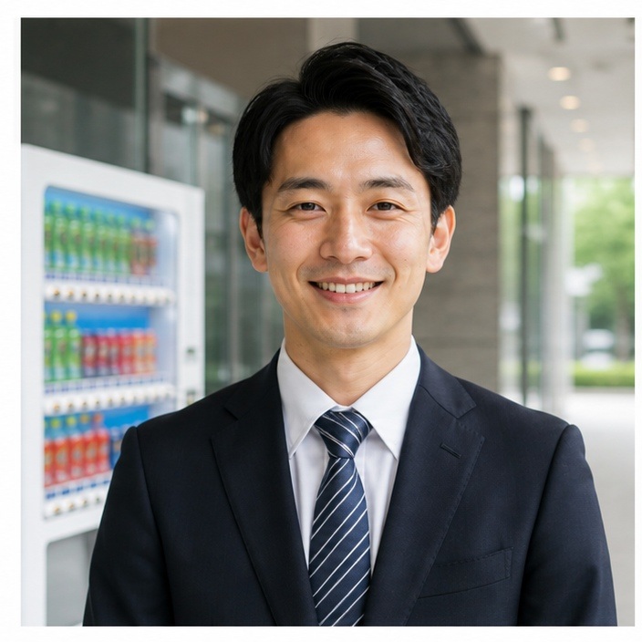 自動販売機の節税診断を相談した法人担当者の顔写真イメージ