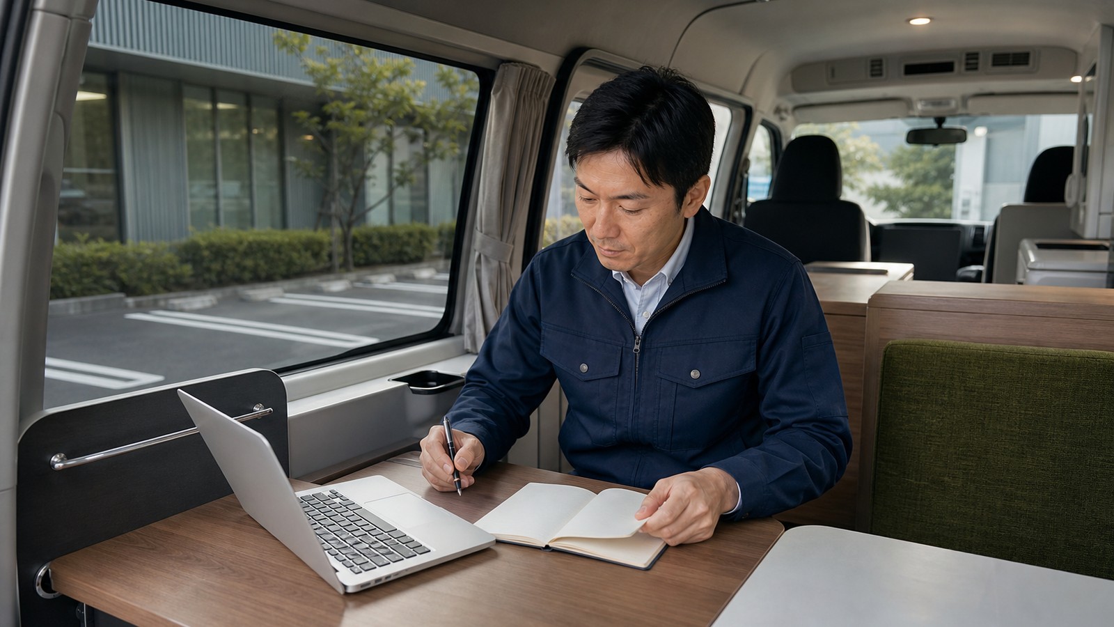 キャンピングカーを移動オフィスとして使用する事業者