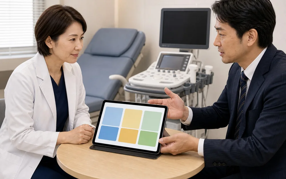 医師の節税対策を複数案で比較するイメージ