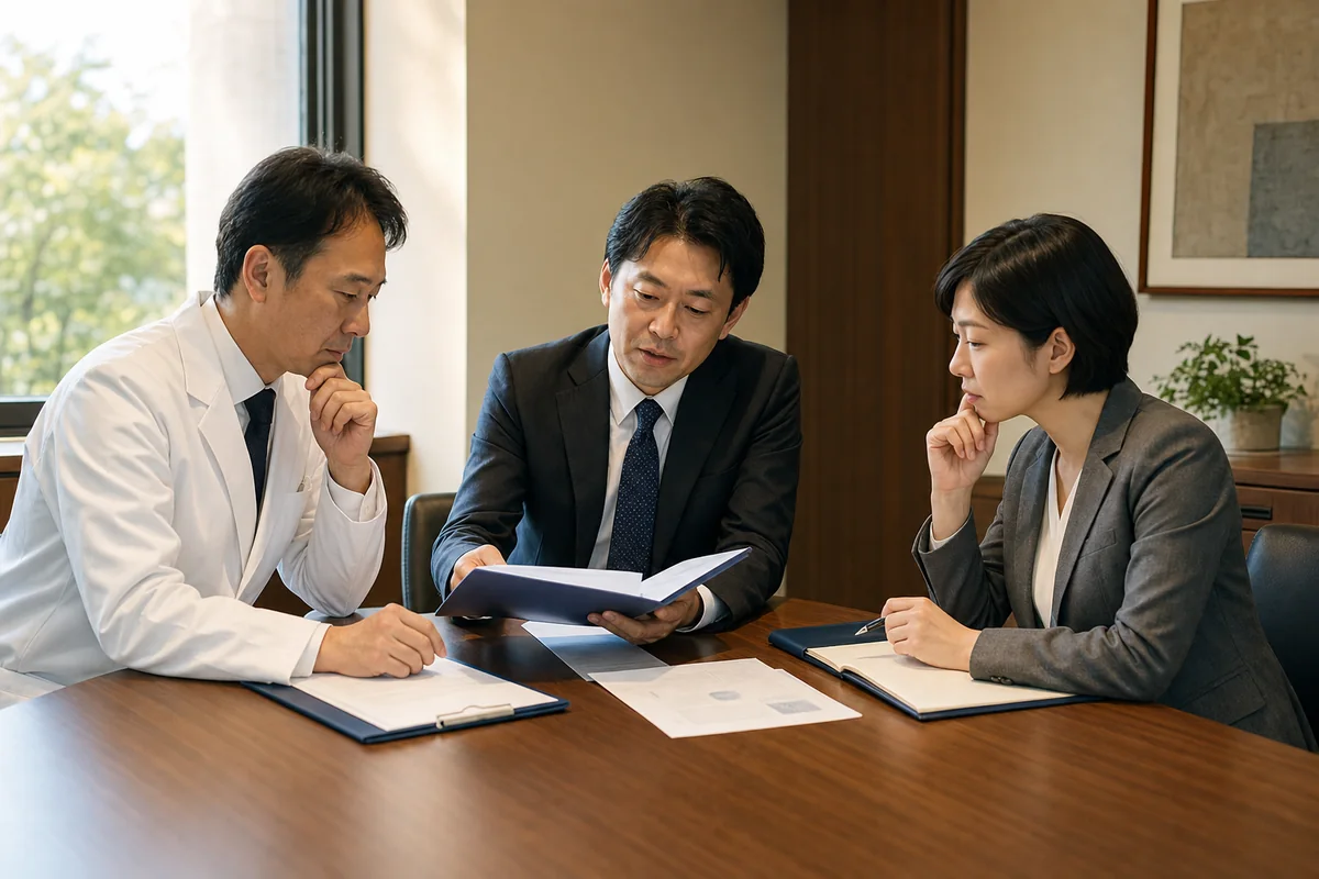 個人開業医と医療法人の選択肢を比較するイメージ