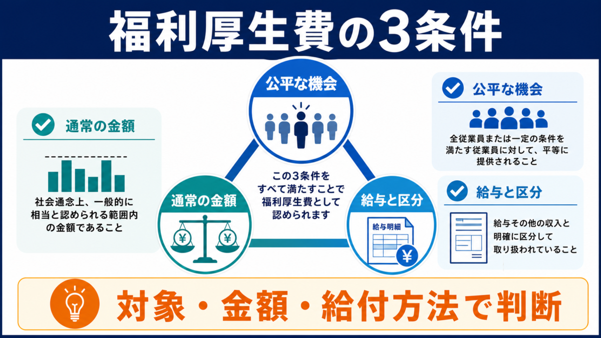 福利厚生費は経費になる？対象範囲・上限・給与課税の注意点 H2-1図解