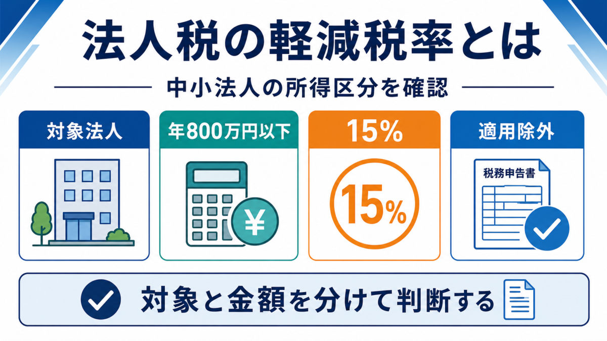 軽減税率 法人税の「法人税の軽減税率とは何か」を整理した図解