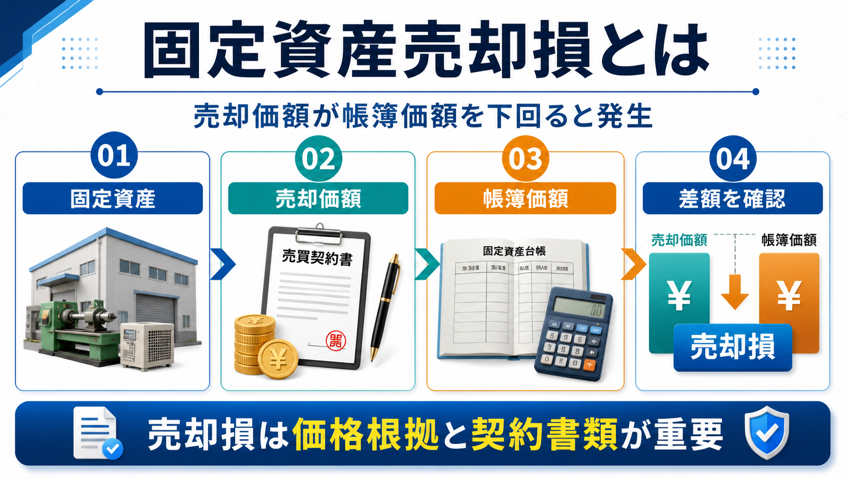 固定資産売却損の「固定資産売却損とは何か」を整理した図解