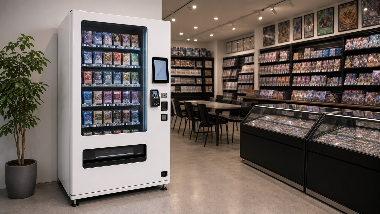 トレカ自動販売機節税の本体確認イメージ