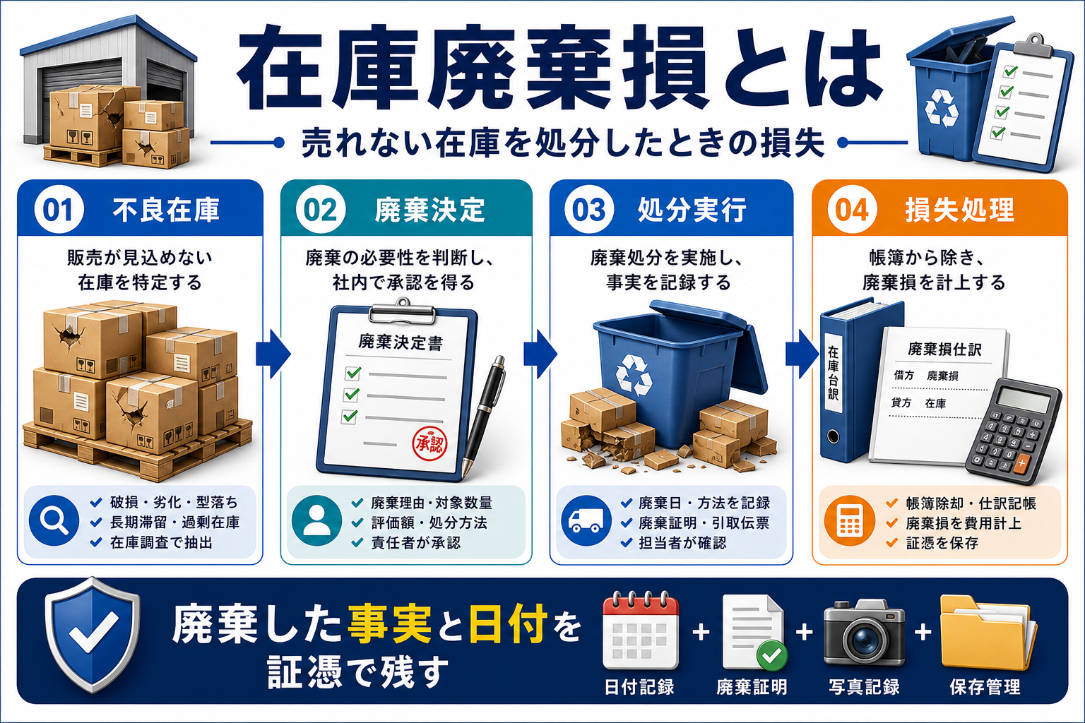 在庫廃棄損の「在庫廃棄損とは何か」を整理した図解