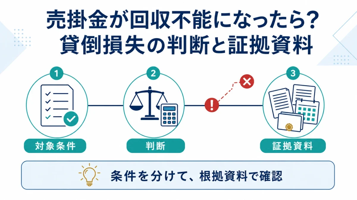 売掛金が回収不能になったら？貸倒損失の判断と証拠資料