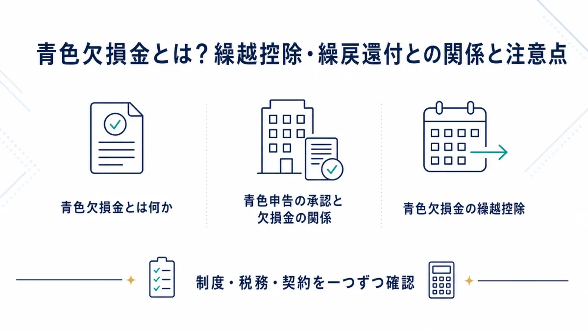 青色欠損金とは？繰越控除・繰戻還付との関係と注意点