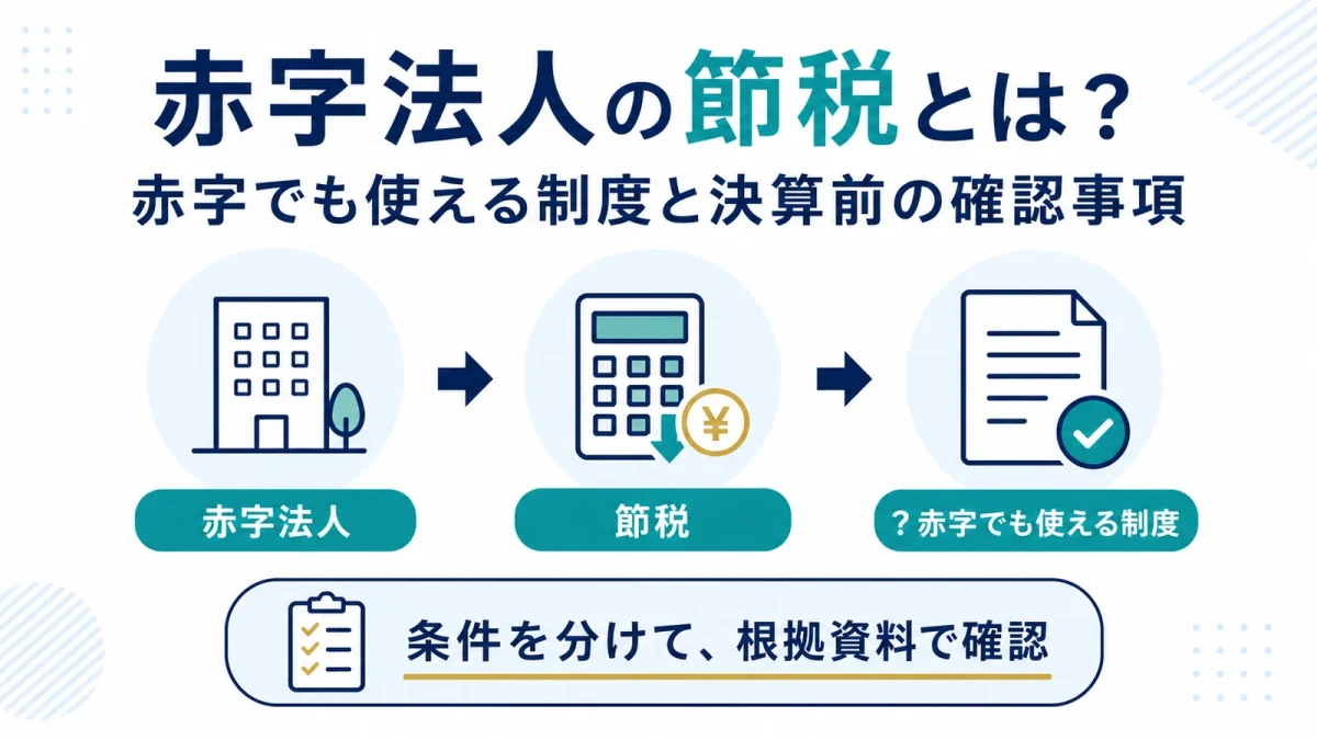 赤字法人の節税とは？赤字でも使える制度と決算前の確認事項