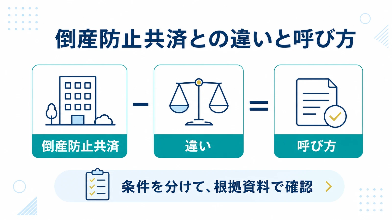 倒産防止共済との違いと呼び方