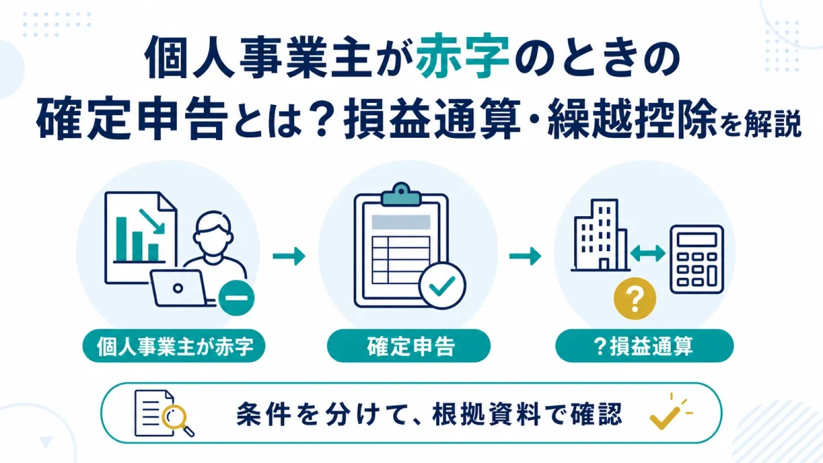 個人事業主が赤字のときの確定申告とは？損益通算・繰越控除を解説