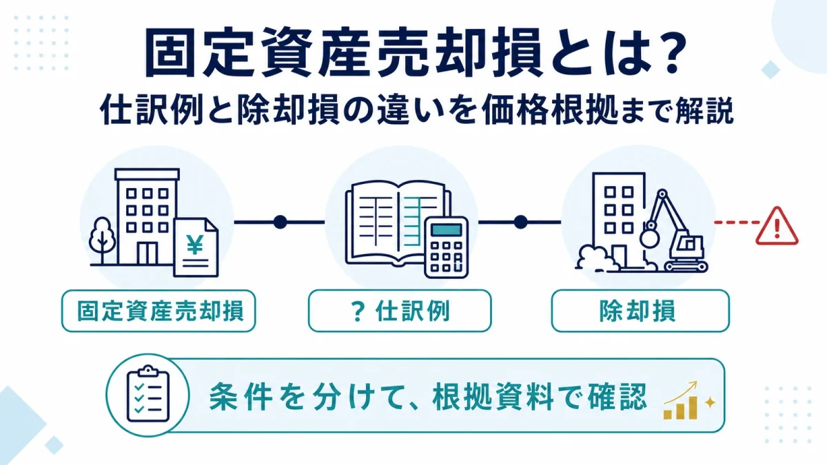 固定資産売却損とは？仕訳例と除却損の違いを価格根拠まで解説