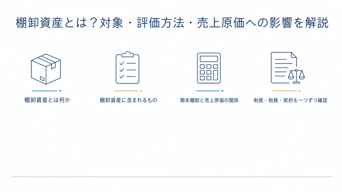 棚卸資産とは？対象・評価方法・売上原価への影響を解説