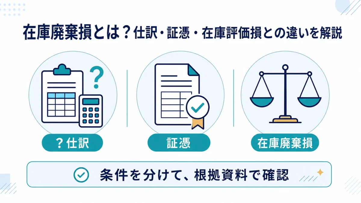 在庫廃棄損とは？仕訳・証憑・在庫評価損との違いを解説