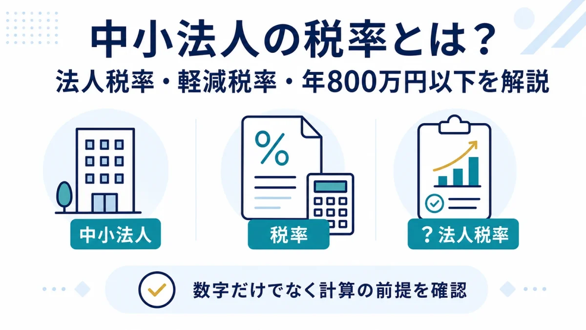 中小法人の税率とは？法人税率・軽減税率・年800万円以下を解説