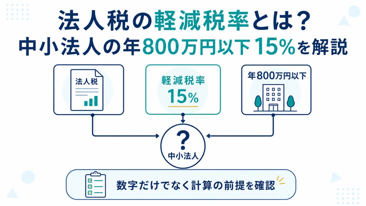 法人税の軽減税率とは？中小法人の年800万円以下15%を解説