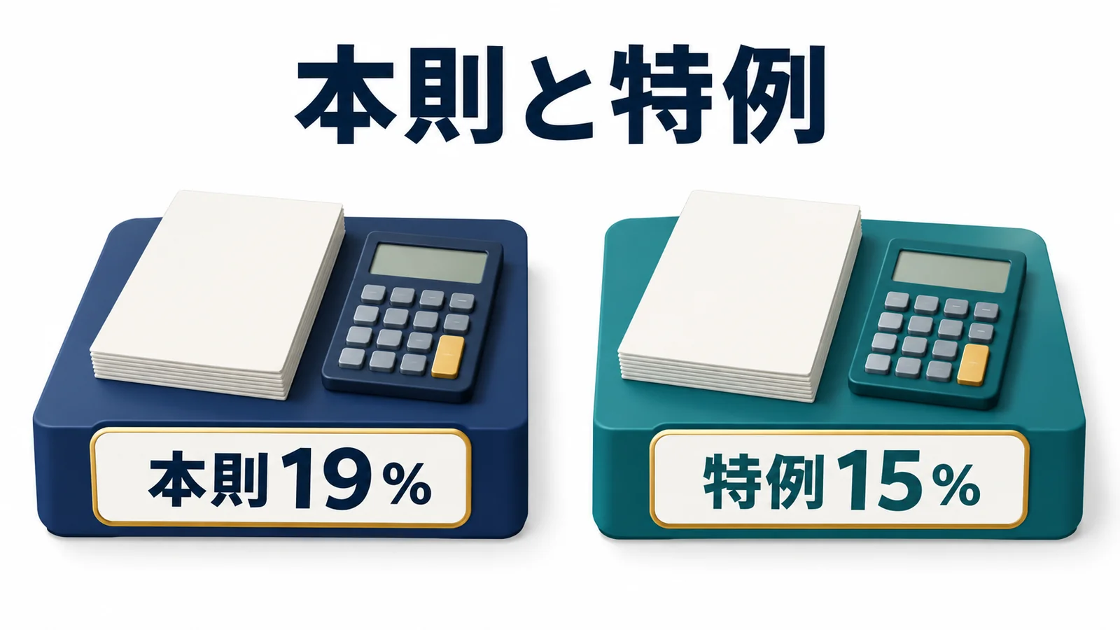 本則19%と特例15%を分けて把握